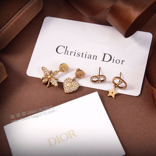 Dior飾品 迪奧經典熱銷款CD蜜蜂愛心耳釘  zgd1475
